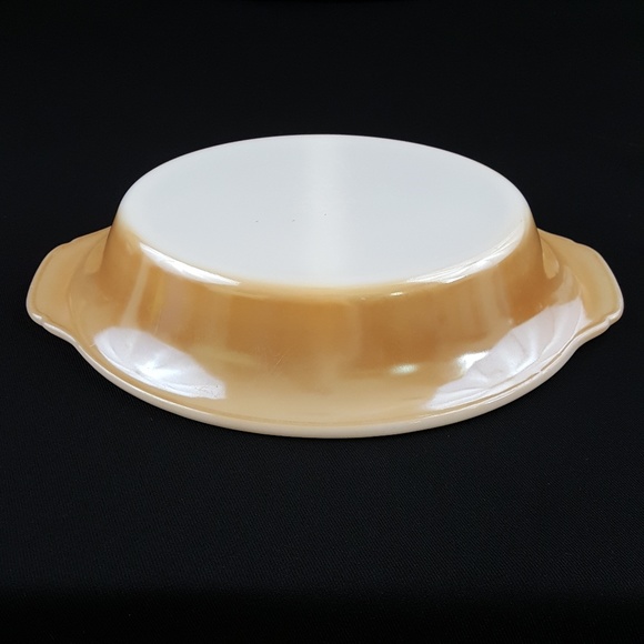 Vtg Fire King Peach Lustre Divided Serving Dish - Picture 4 of 8